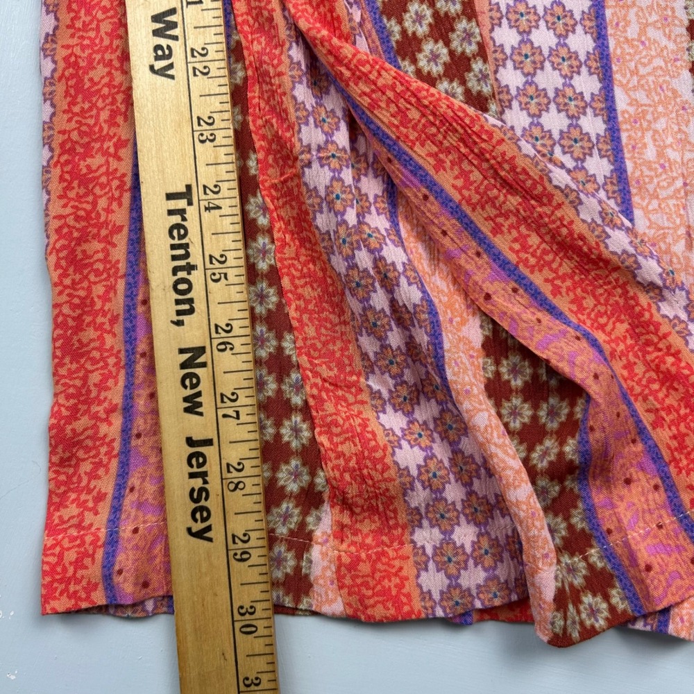 Billabong Split Spirit Pants Womens XS Multi Boho Stripe High Waist Leg Slit NEW - Picture 9 of 10